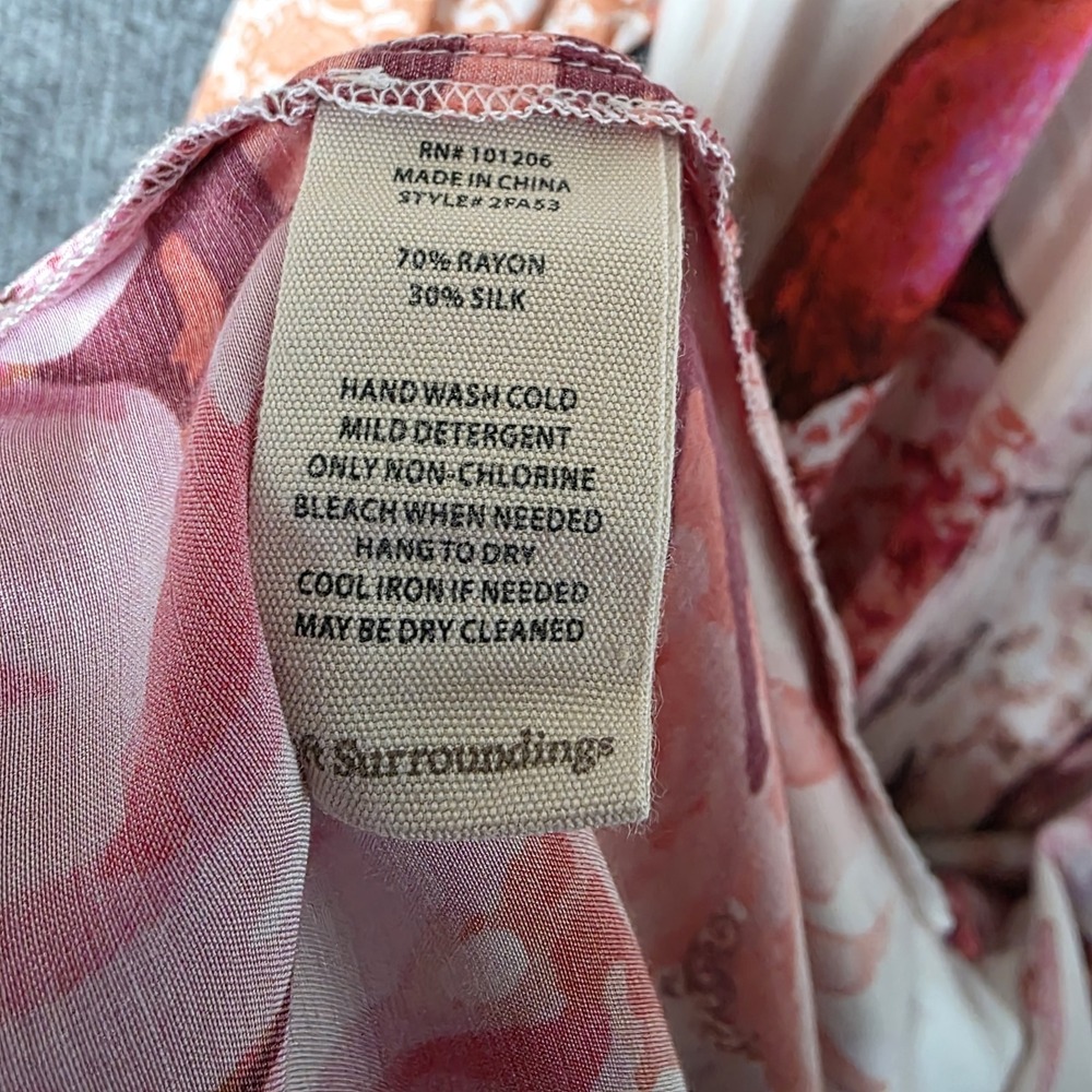 SOMA Silk Blend Kimono Robe Peacock Luxury Lounge Duster Maxi Floral Ivory Red - Picture 12 of 12